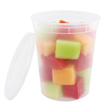 Envase de congelación de plástico plástico de 16 onz. Envases de alimentos envasados ​​a prueba de roturas redondos seguros para las comidas preparadas de la hornada del lote